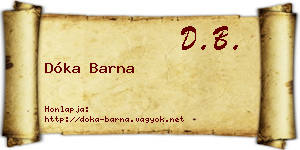 Dóka Barna névjegykártya