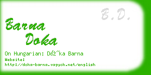 barna doka business card